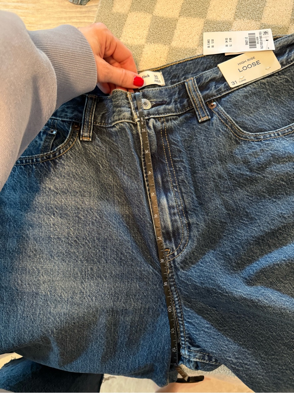 NWT Abercrombie & Fitch High-Rise Wide Leg Jeans Size 31L - Picture 5 of 5